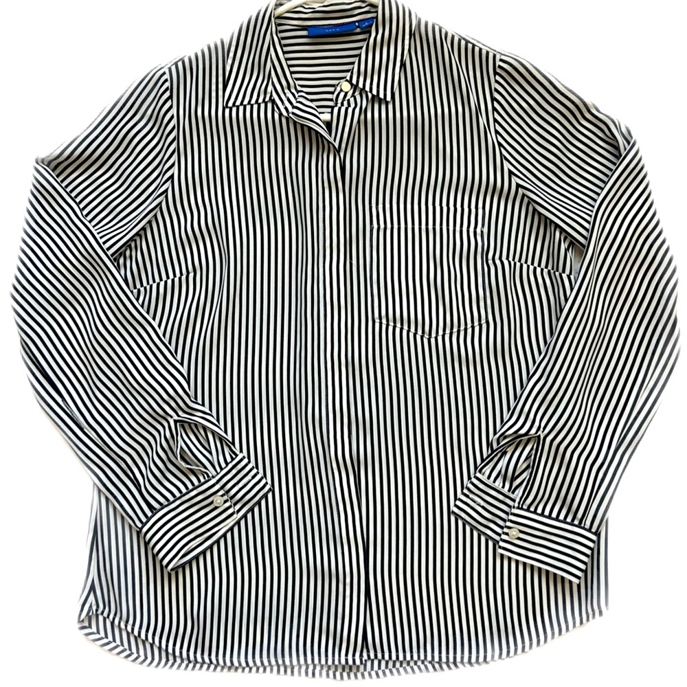 Stripped Button Up Long Sleeve Shirt